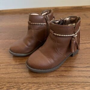 NFS. Osh Kosh B’gosh brown booties with tassel, size 7